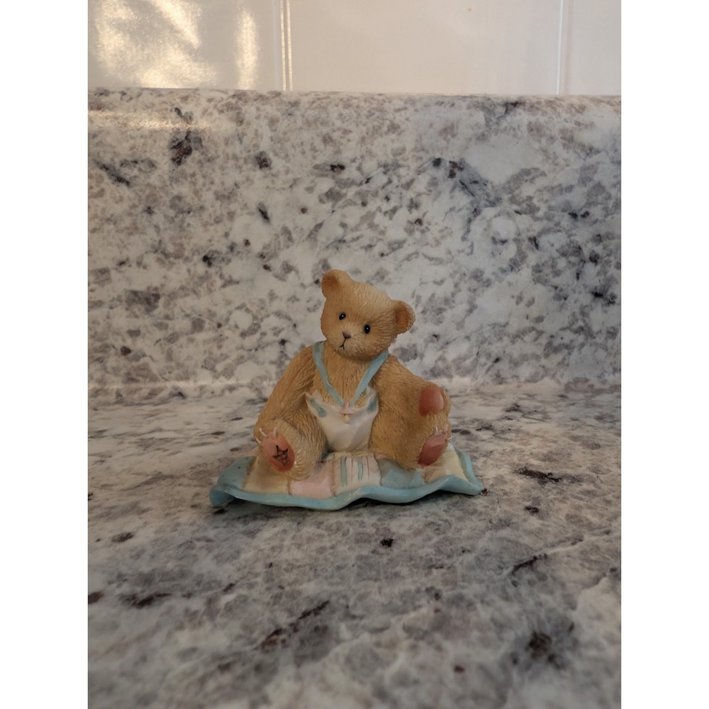 Cherished Teddies a Gift to Behold Resin Baby‎ Boy Quilt Teddy Bear